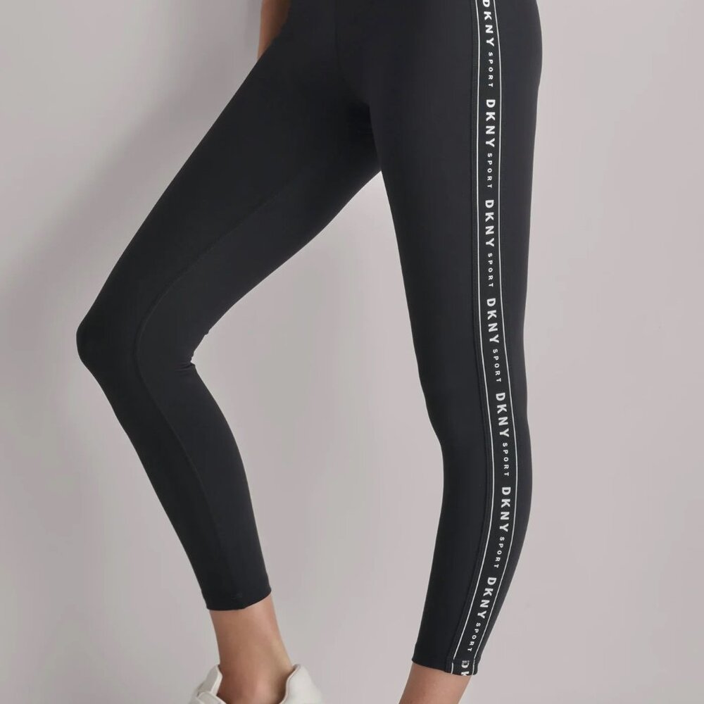 DKNY High Waist 7/8 Logo Tape Leggings – Size XS